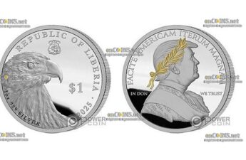 Монеты Kиберии 1$ Цезарь Трамп