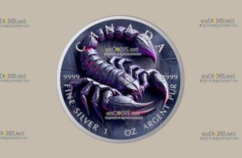 Серебряная монета Канады $5 Скорпион