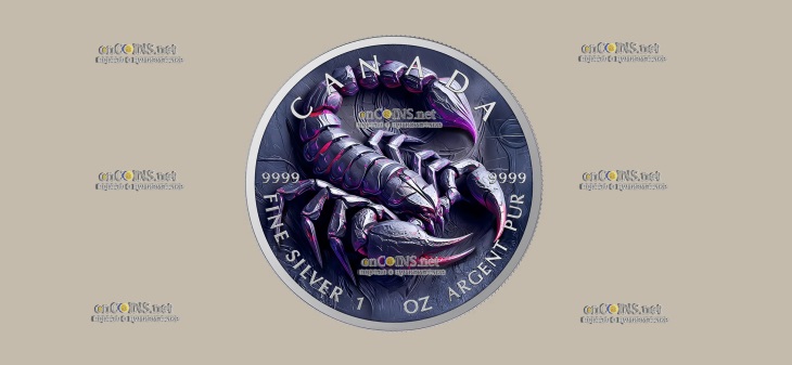 Серебряная монета Канады $5 Скорпион