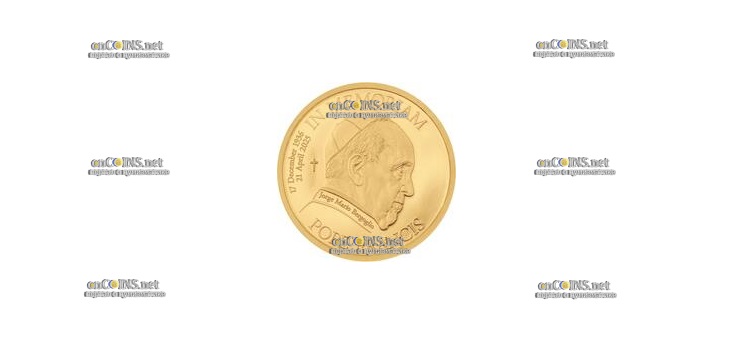 Золотая монета Островов Кука $5 Папа Франциск