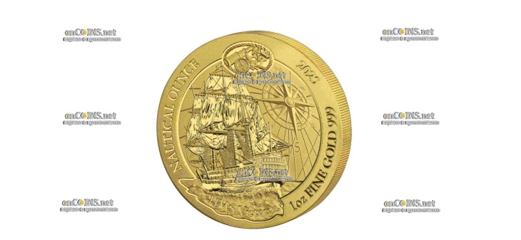 Монета 100 франков Руанды Судно HMS Victory