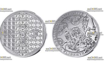 Монета 20€ Франции Фрэнк верхом