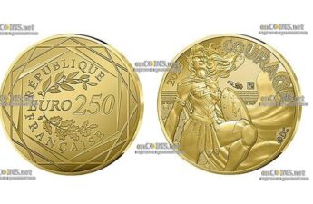 Монета 250 евро Франции Чудо-женщинаэ