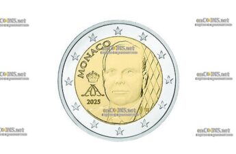 Монета €2 Монако Портрет Альбера II