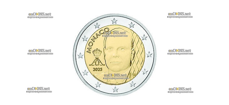 Монета €2 Монако Портрет Альбера II