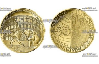 Монета Франции €50 Римский Колизей