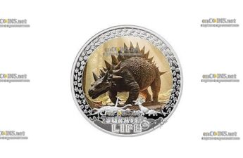 Монета Либерии 10$ Cтегозавр