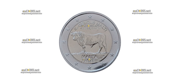 Монета Мальты 2€ Мальтийский бык