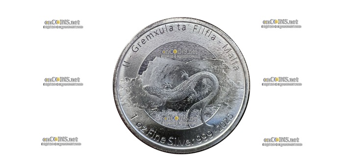 Монета Мальты €5 Мальтийская ящерица