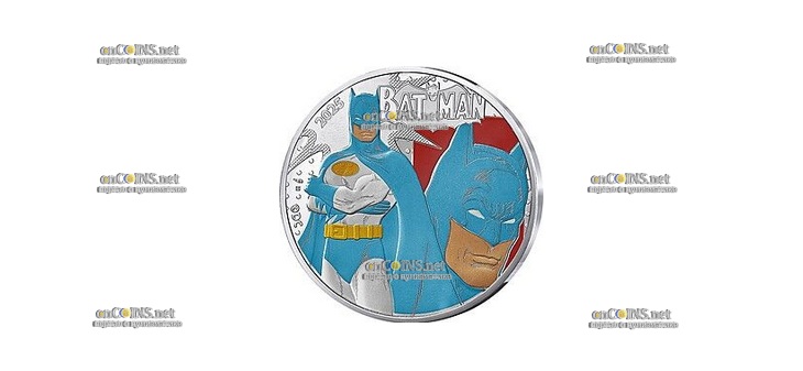 Монета серебро 50 евро Франции Бэтмен