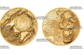 Золотая монета 200$ Острова Кука Тигр