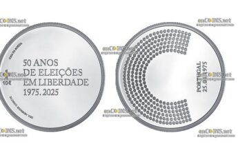 Монета 10 евро Португалии 50 лет свободных выборов