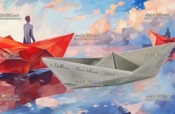 Монета 2 доллара NZD Бумажный кораблик