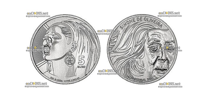 Монета 5 EURO Португалии Симона де Оливейра