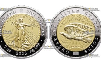 Монета 5$ Ниуэ Величайшие монеты США
