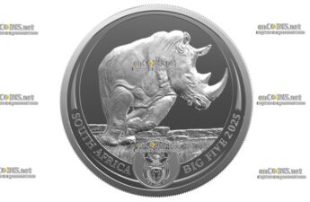 Монета 5 рандов ЮАР Носорог