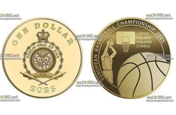 Монета доллар Ниуэ EuroBasket 2025