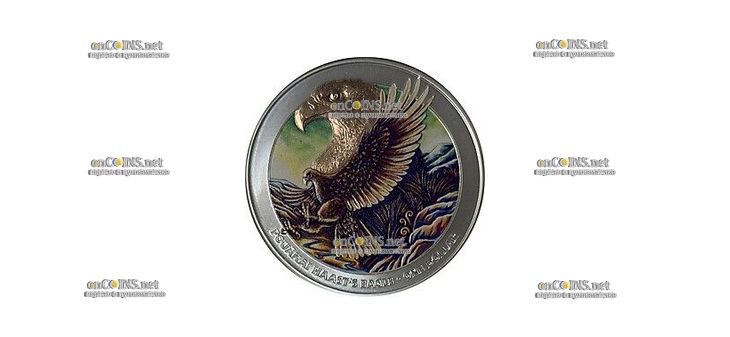 Монета доллар Новой Зеландии Орёл Хааста