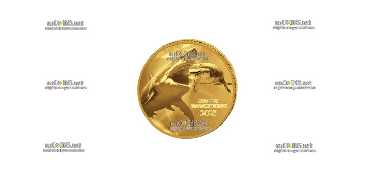 Монета Конaго 100 франков Мегалодон