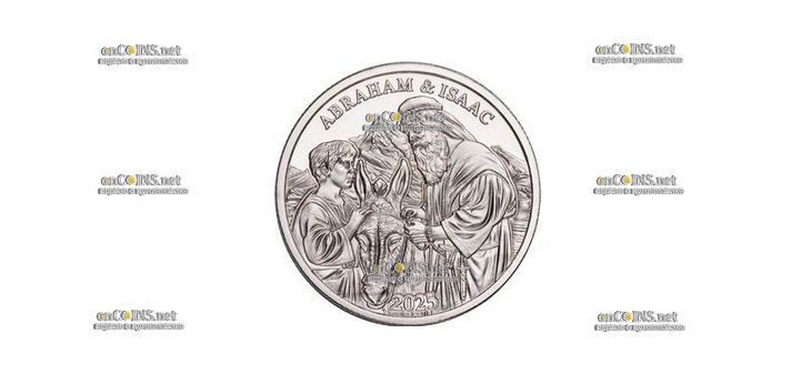 Монета пол доллара Ниуэ Авраам и Исаак