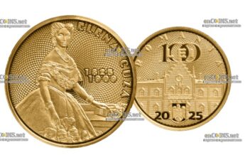 Монета золотая 100 лей Румынии Елена Куза