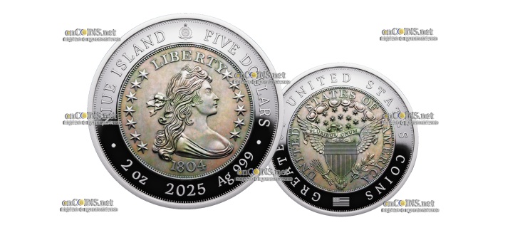 Монеты 5NZD Ниуэ Великие монеты США