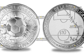 Монеты Аргентины 10 долларов WC-2026