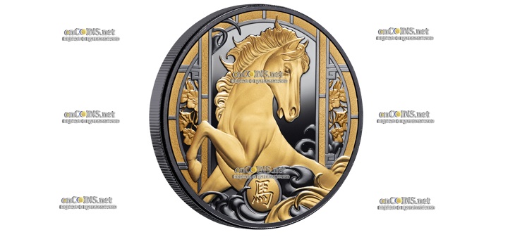 Монета 1 доллар Ниуэ Год Лошади