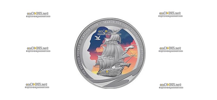 Монета 1 доллар Niue Капитан Кук