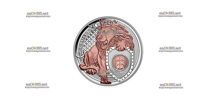 Монета 1 доллар Ниуэ Лев