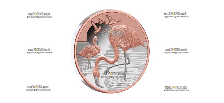 Монета $1 Ниуэ Фламинго