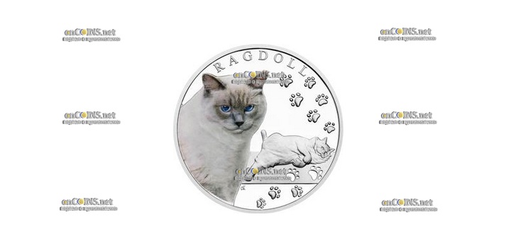 Монета 1$ Ниуэ Рэгдолл