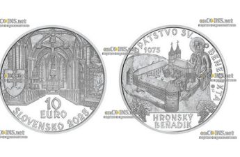 Монета 10 евро Словакии Бенедиктинское аббатство