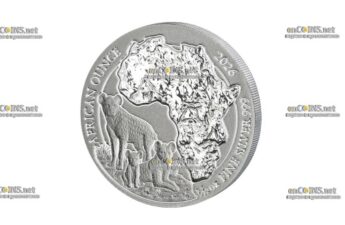 Монета 10 франков Руанды Пятнистая гиена