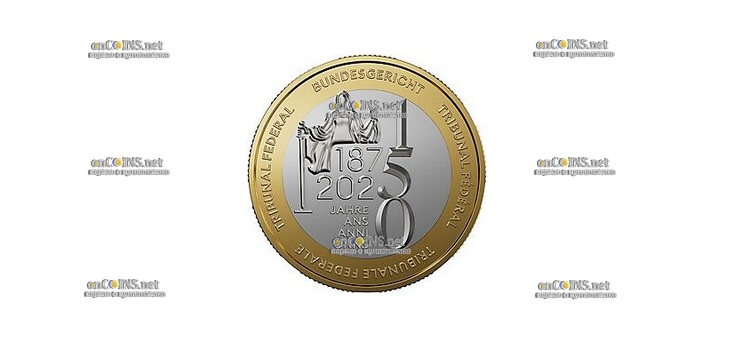 Монета 10 франков Швейцарии 150-летие Федерального Трибунала