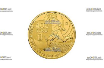 Монета 400 евро Испании WC-2026