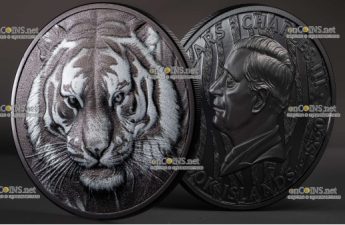 Монета 5$ Острова Кука Тигр