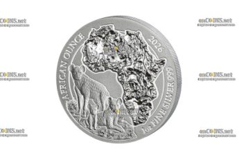 Монета 50 франков Руанды Пятнистая Гиена