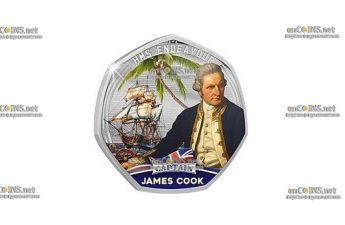 Монета 50 центов Соломоновы Острова Джеймс Кук