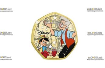 Монета 50 центов Соломоновых островов Пиноккио и Джеппетто