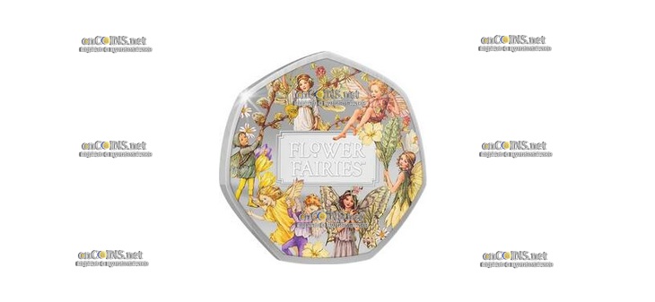 Монета 50 центов Соломоновых Островов Цветочные феи