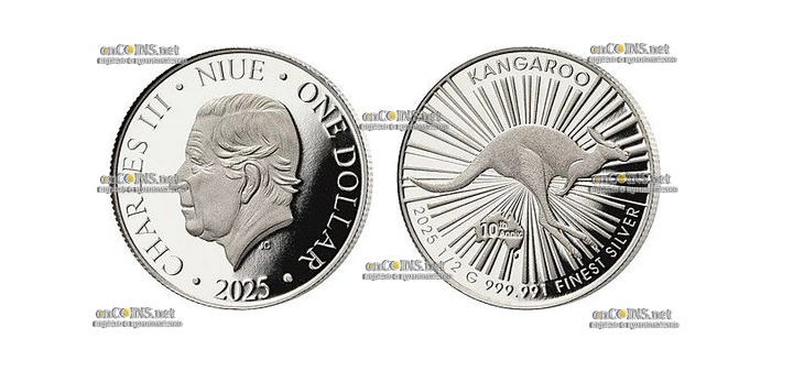 Монета доллар Ниуэ Австралийский Кенгуру