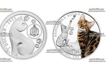 Монета доллар Ниуэ Бенгальская кошка
