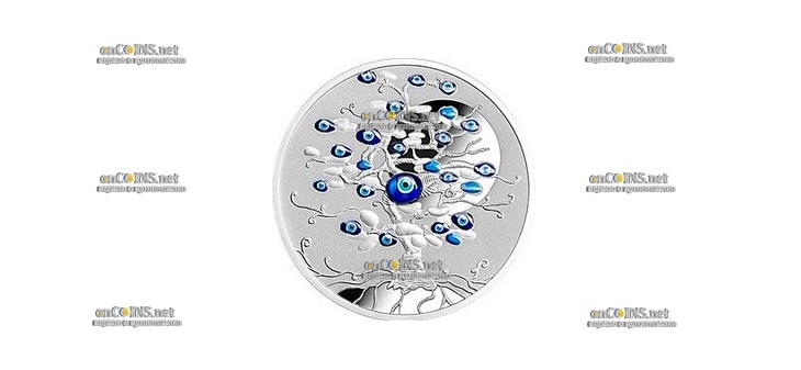 Монета доллар Ниуе Назарский глаз и Дерево удачи