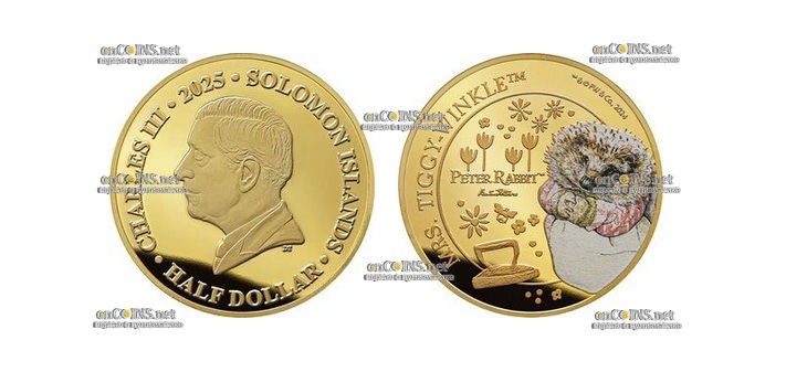 Монета ½ доллара Соломоновы острова миссис Тигги-Уинкл