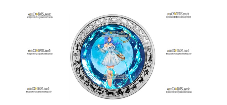 Монета Ганы 5 Cedis АНИМЕ ВОДОЛЕЙ