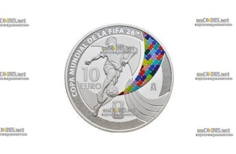 Монета Испании 10 EURO Чемпионат мира по футболу FIFA 2026