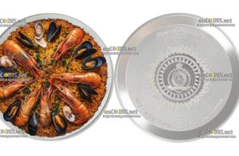 Монета Ниуэ доллар Pan of Pleasure – паэлья, как искусство объединять мир