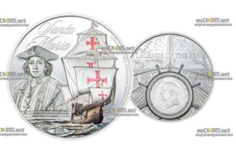 Монета Острова Кука 5$ Санта Мария