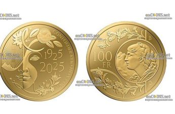 Монета Швейцарии 100 Francs Вренели - золотая монета